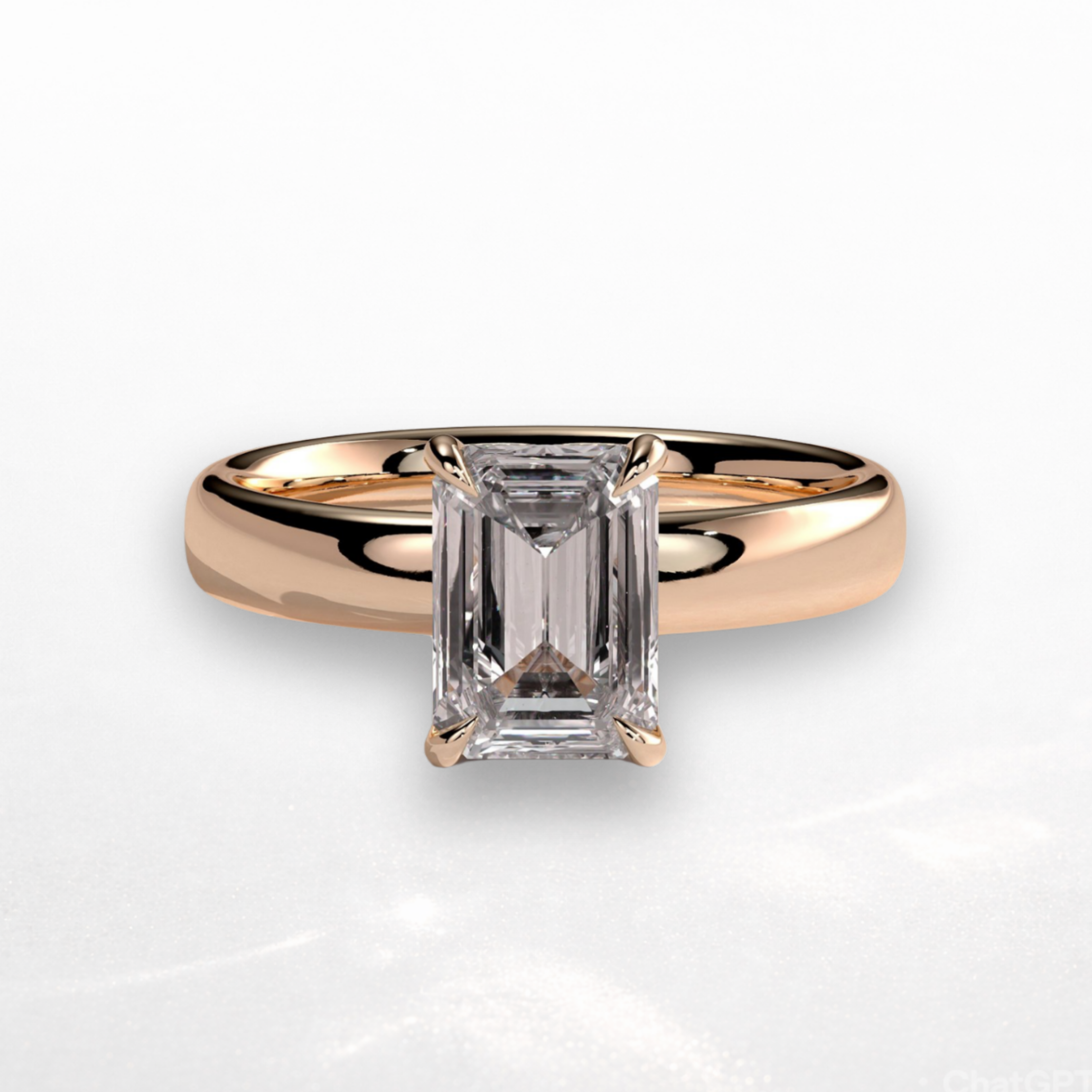 Emerald Signature Ring with Hidden Halo