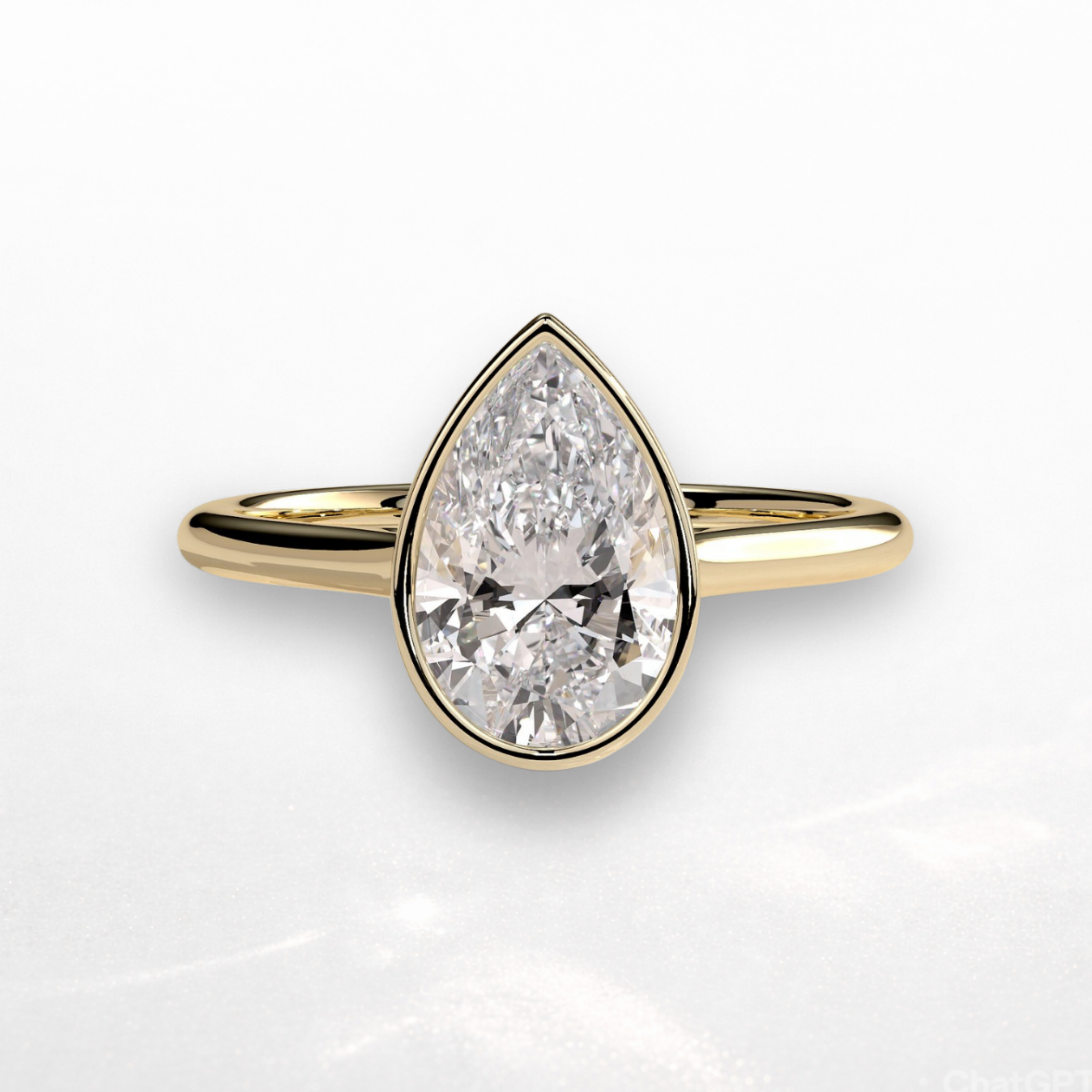 Pear Bezel Ring
