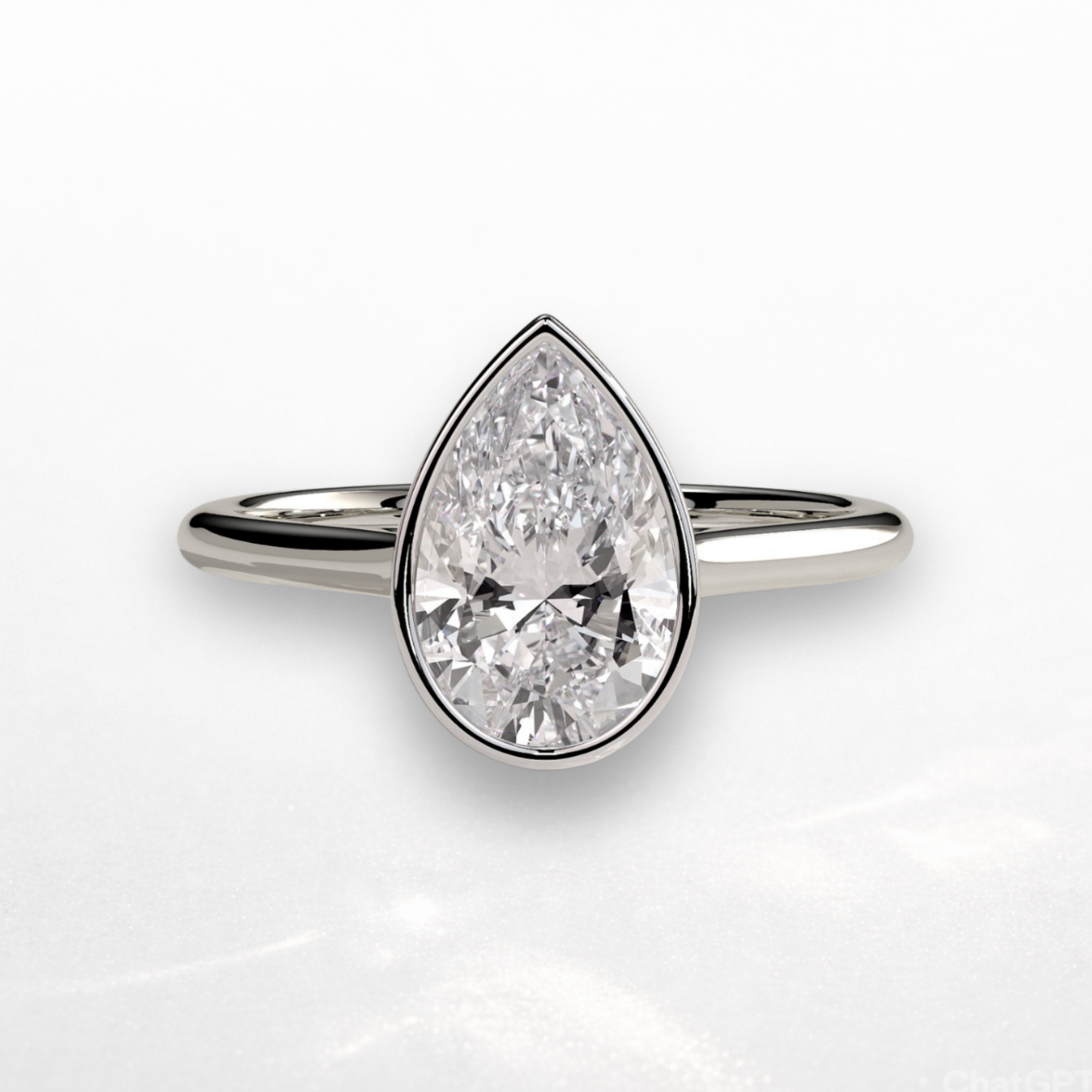 Pear Bezel Ring