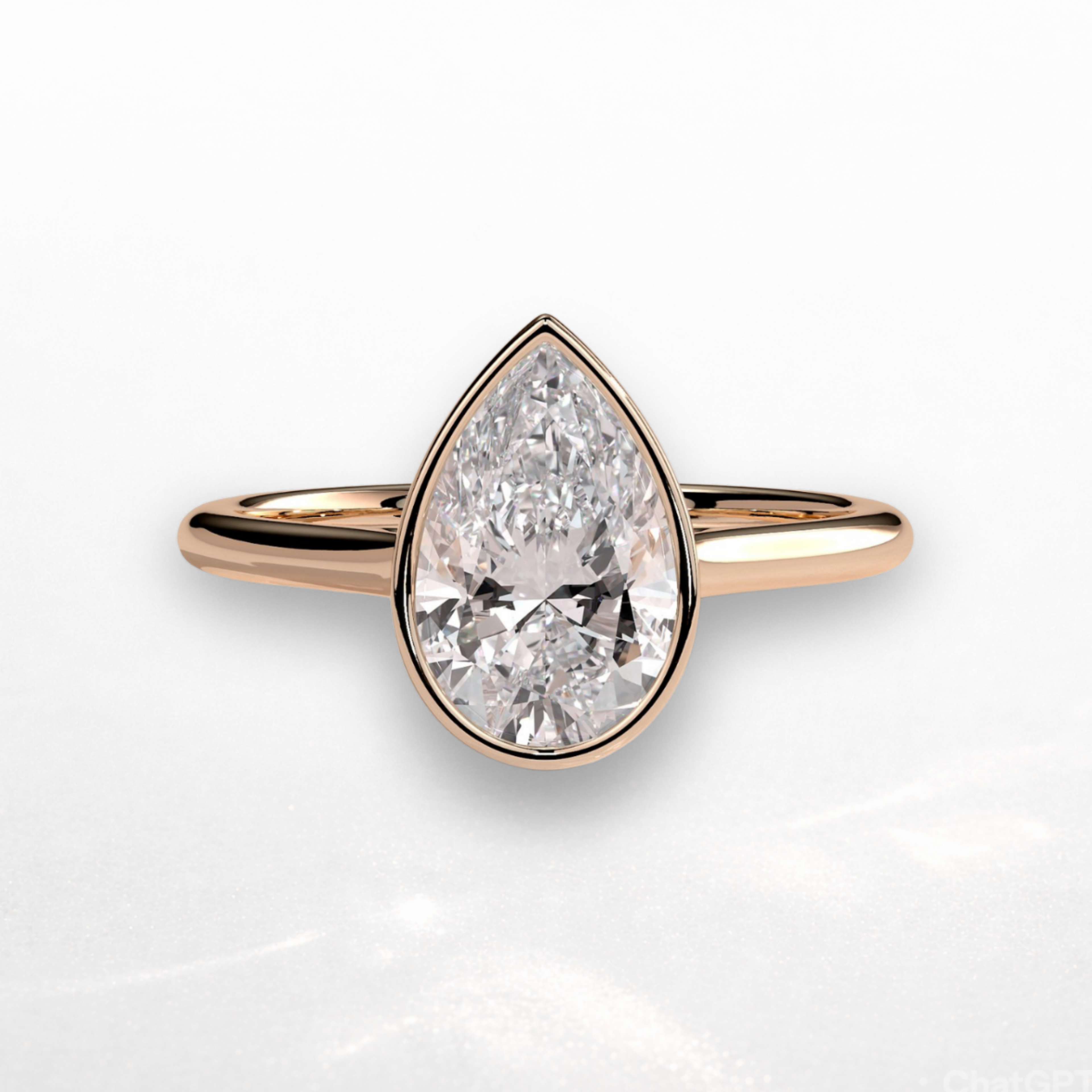 Pear Bezel Ring