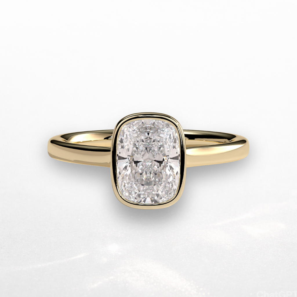 Elongated Cushion Bezel Ring