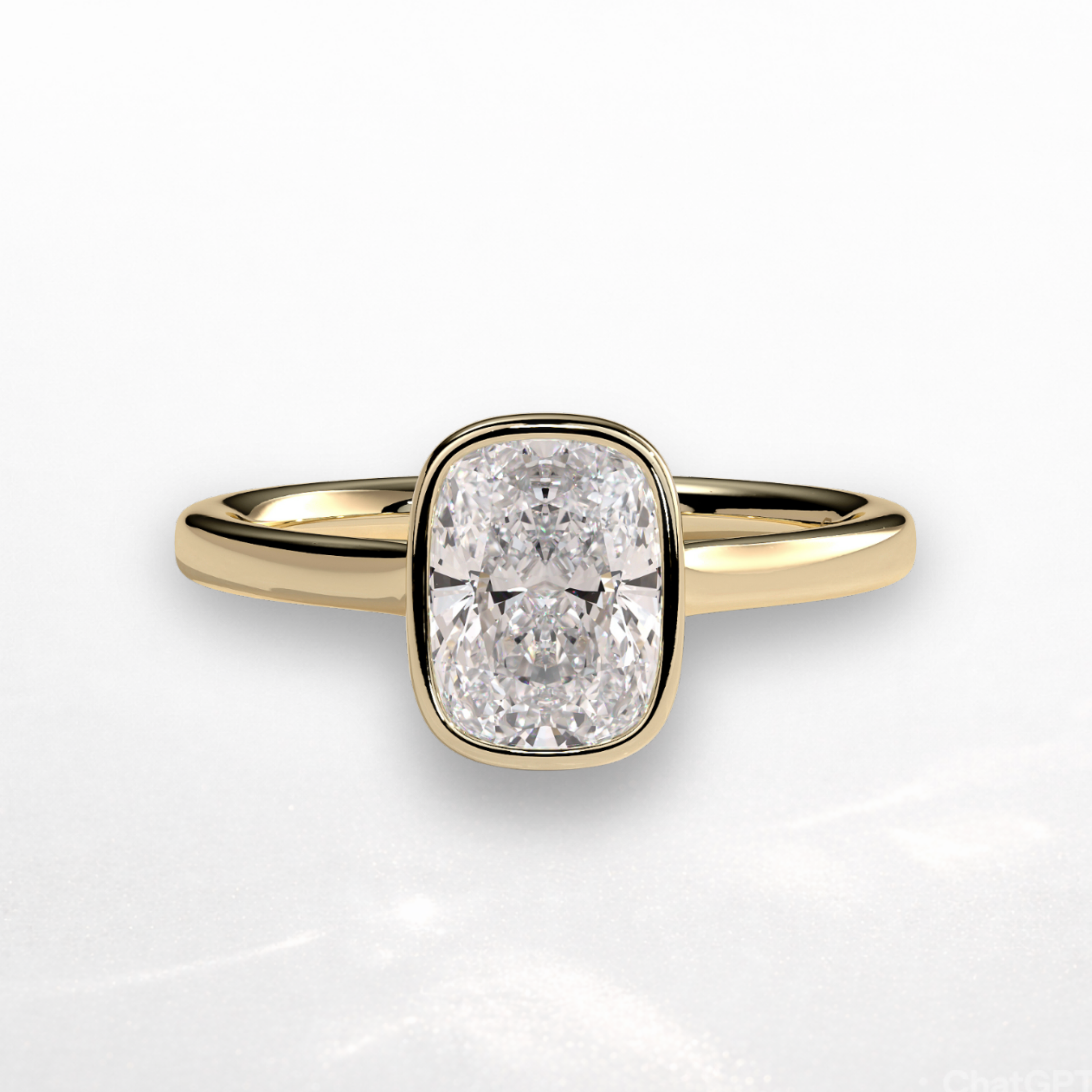 Elongated Cushion Bezel Ring