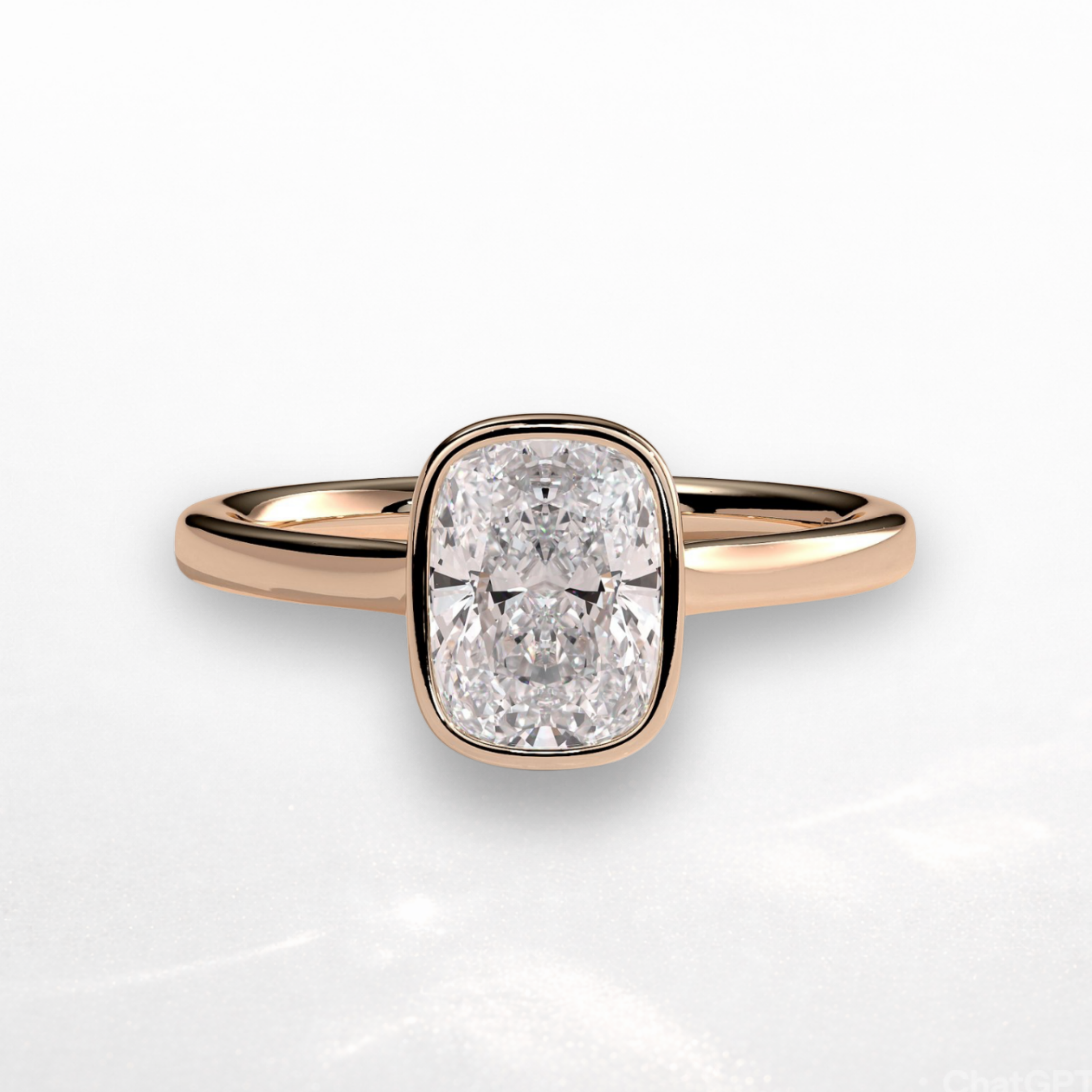 Elongated Cushion Bezel Ring