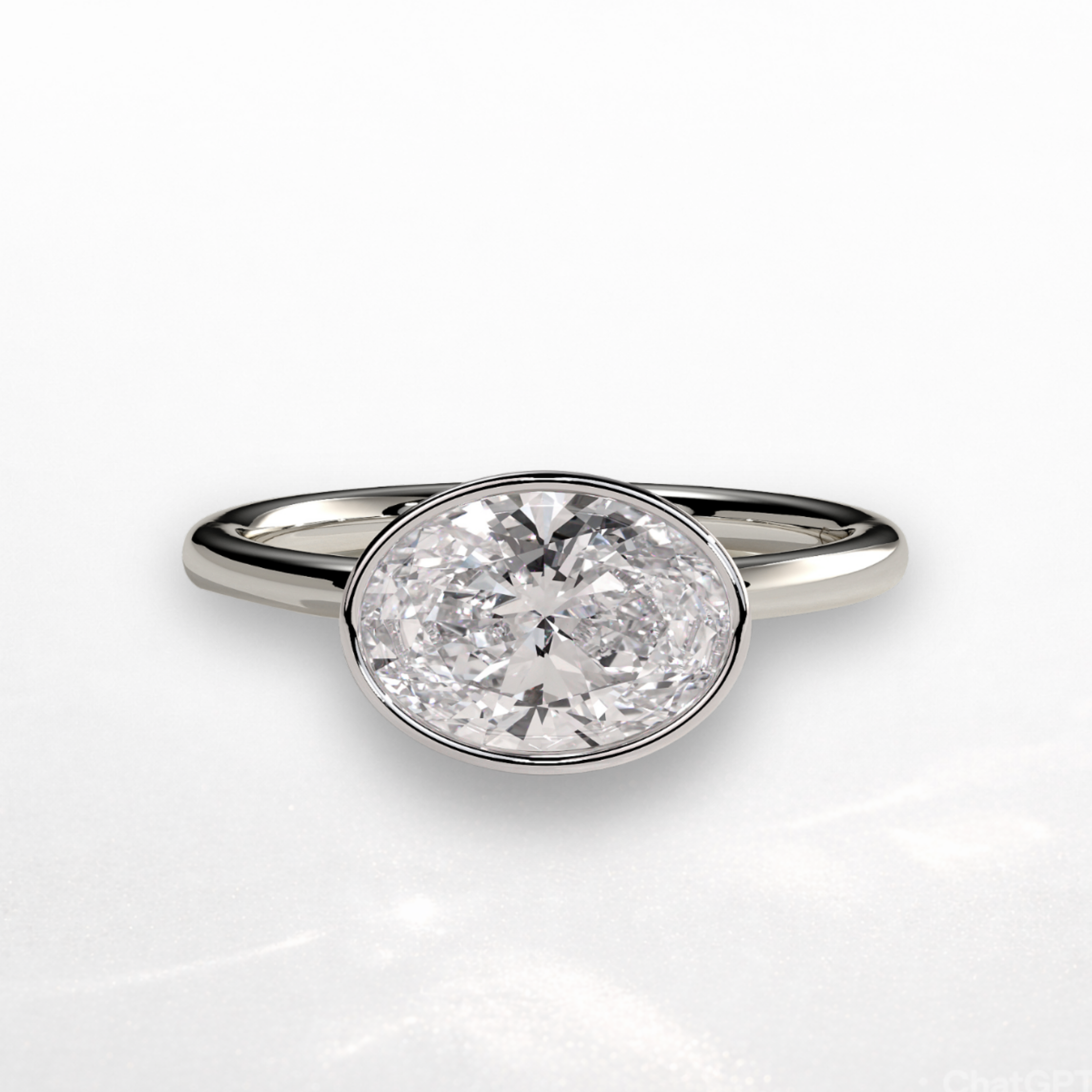 Oval East West Bezel Ring