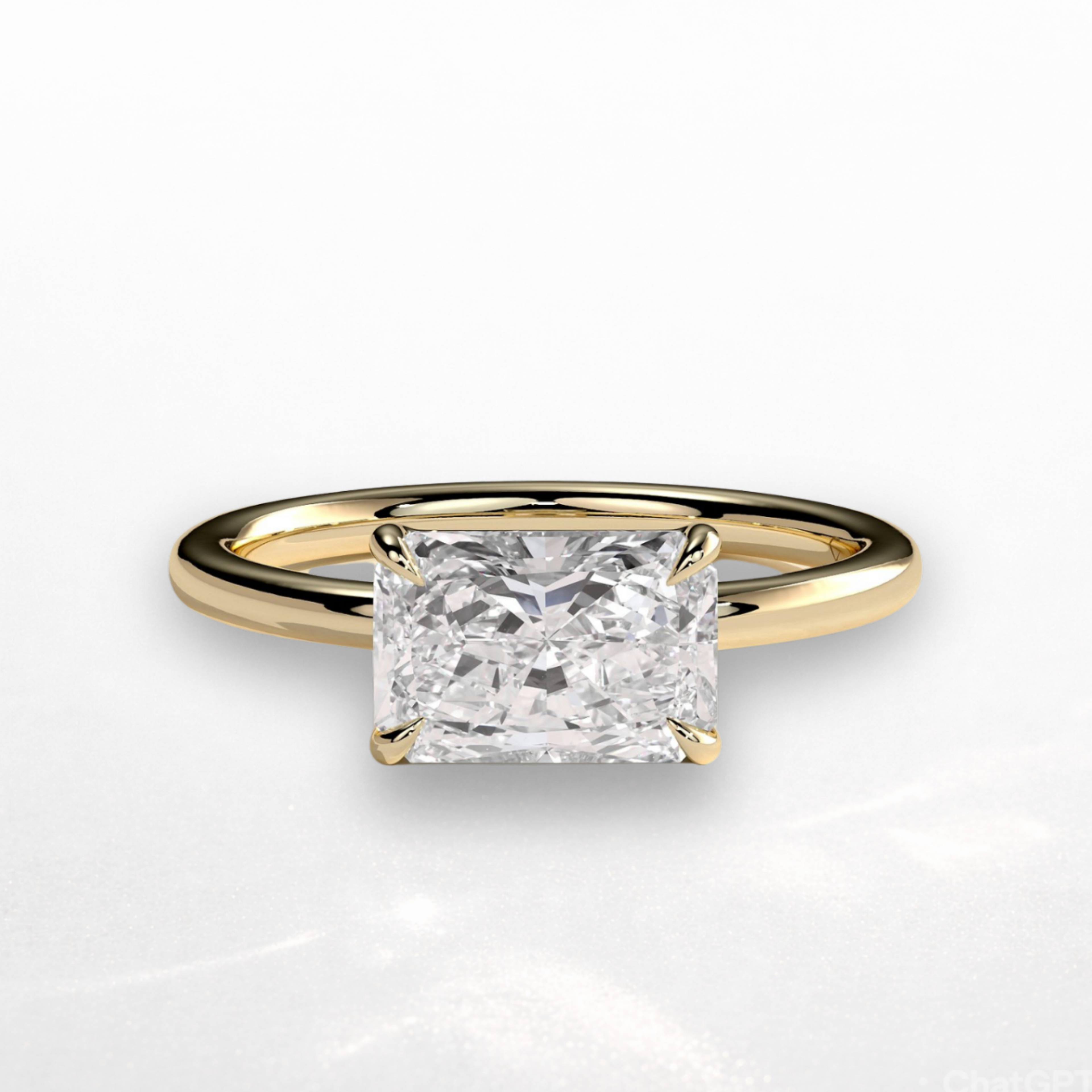 Radiant East West Solitaire Ring