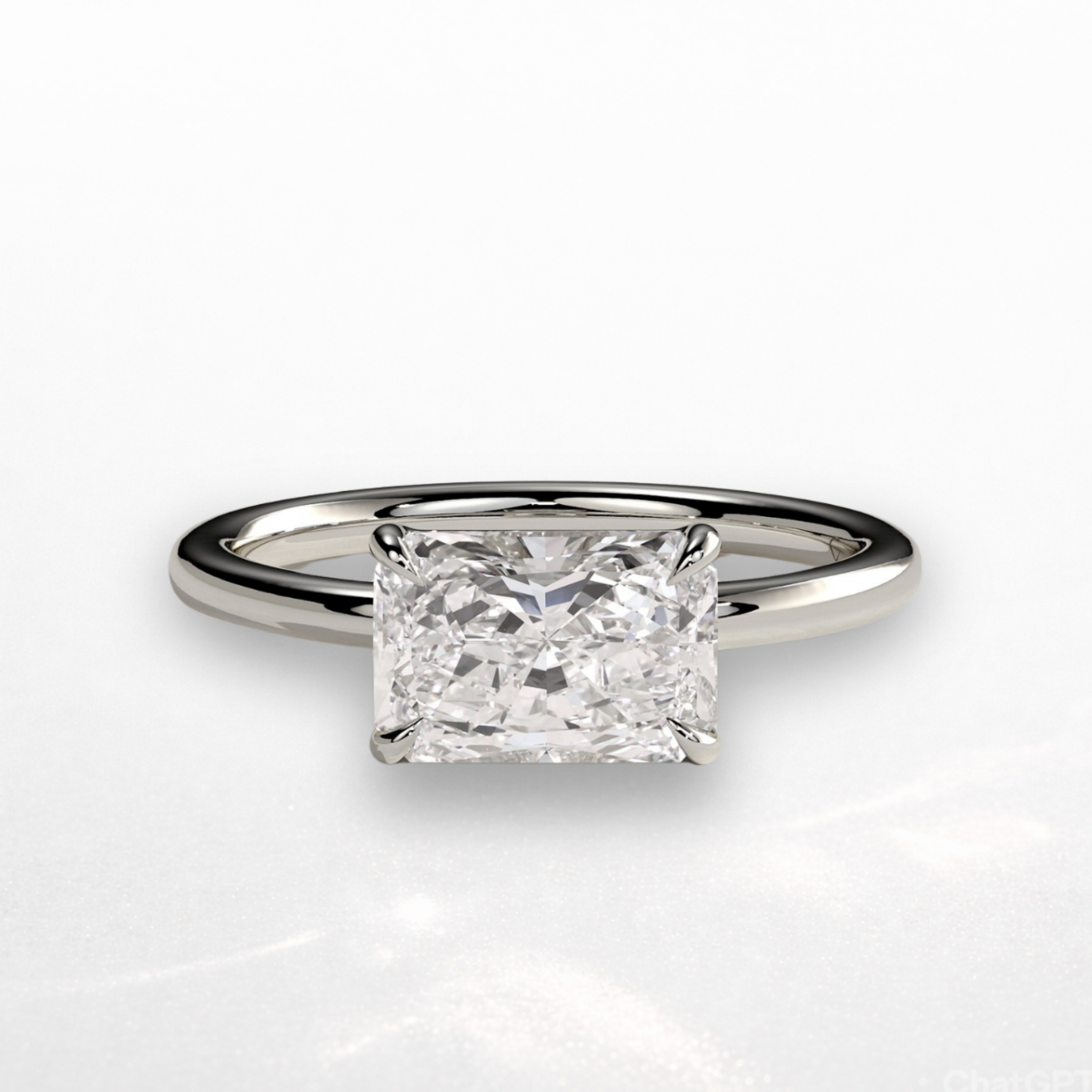 Radiant East West Solitaire Ring