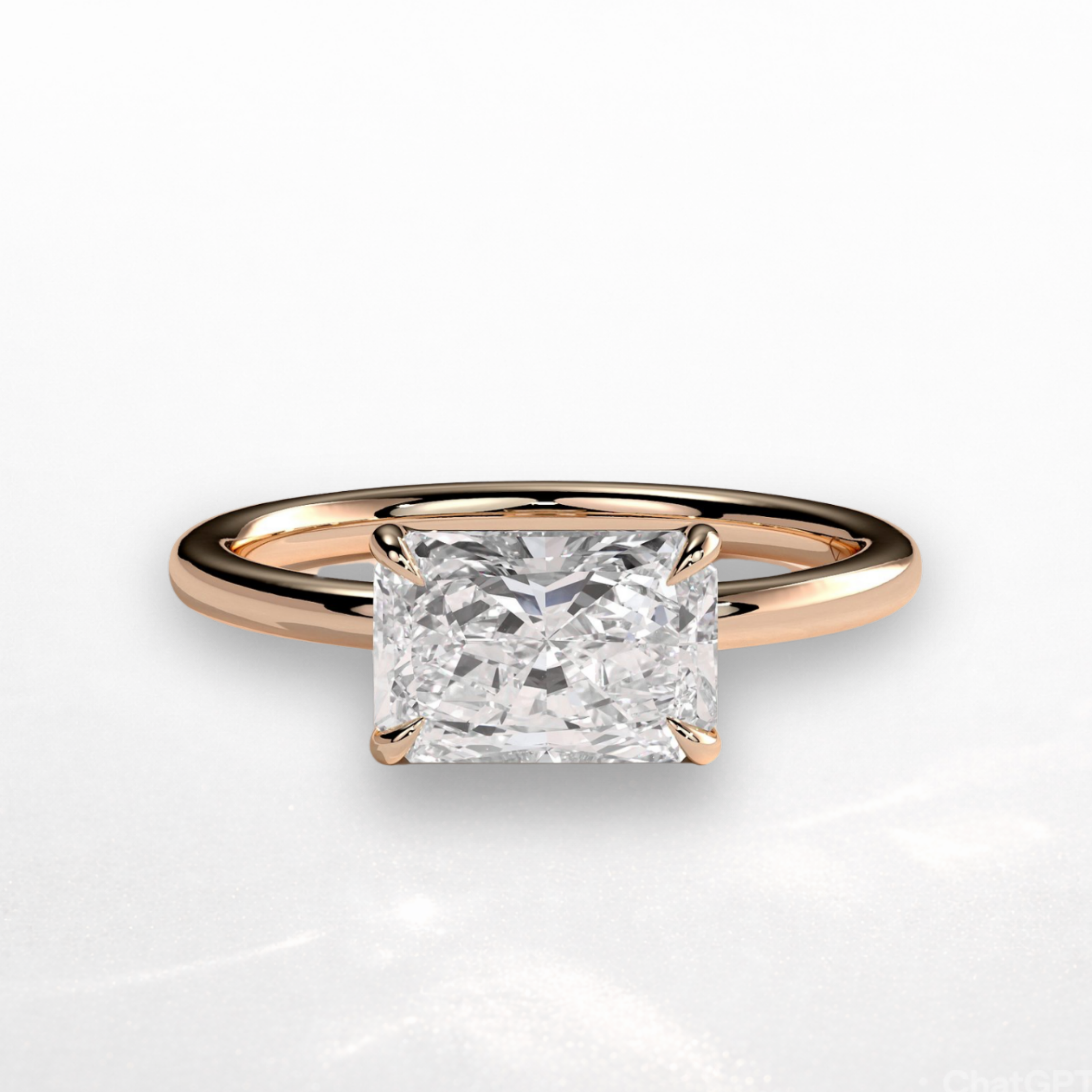 Radiant East West Solitaire Ring