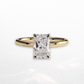 Radiant Solitaire Ring with Hidden Halo