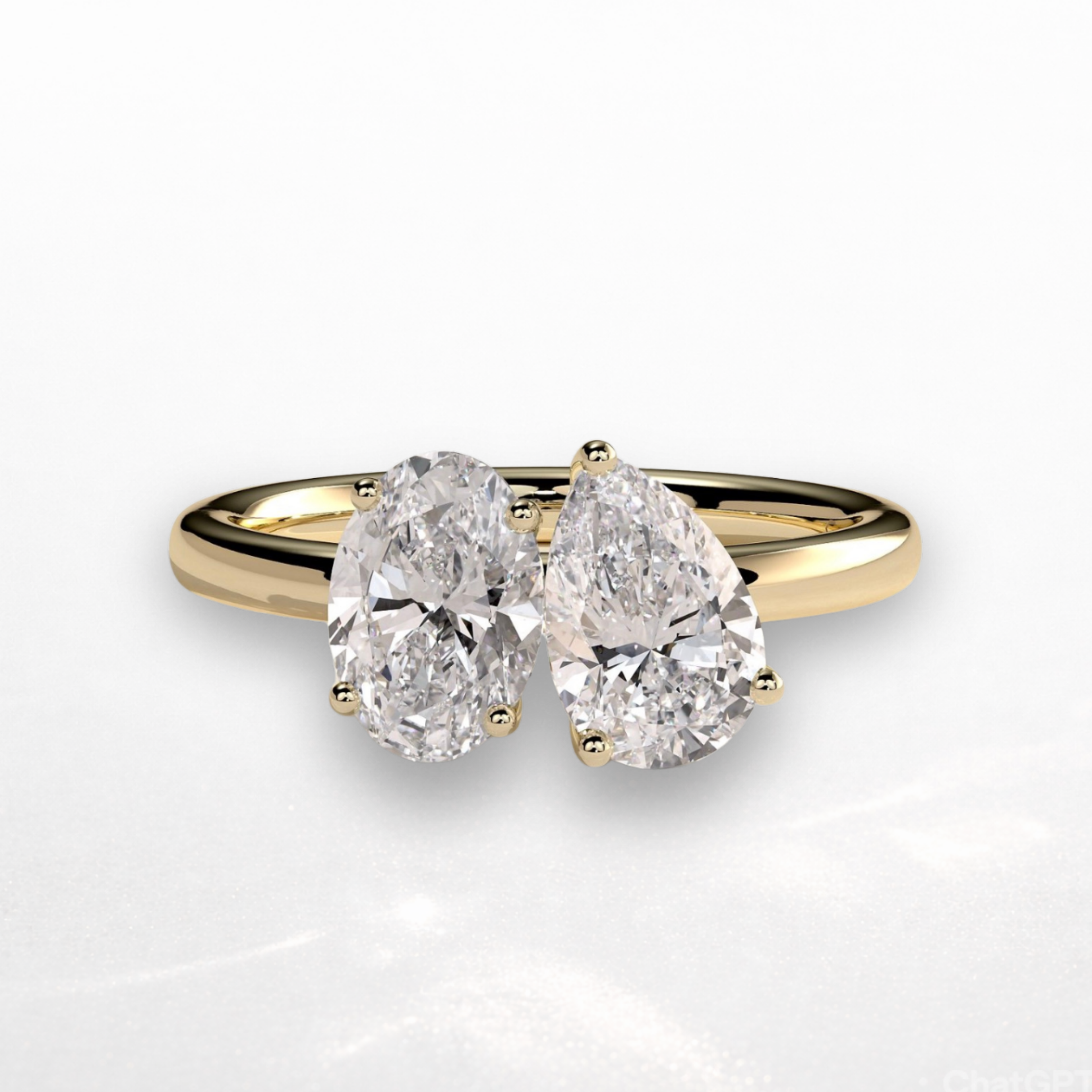 Oval Pear Toi et Moi Ring