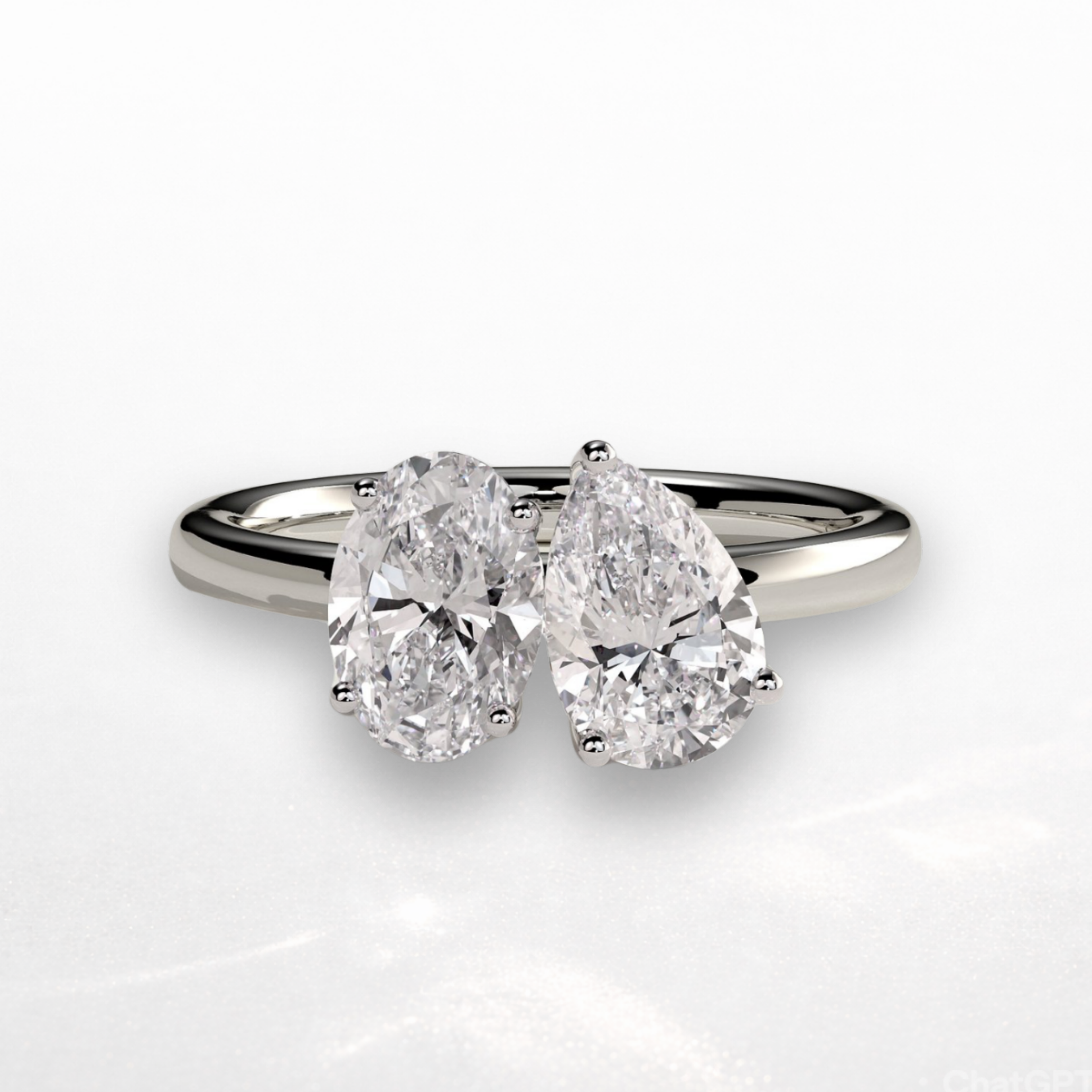 Oval Pear Toi et Moi Ring