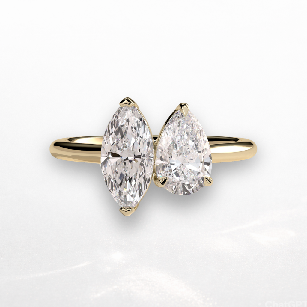 Marquise Pear Toi et Moi Ring