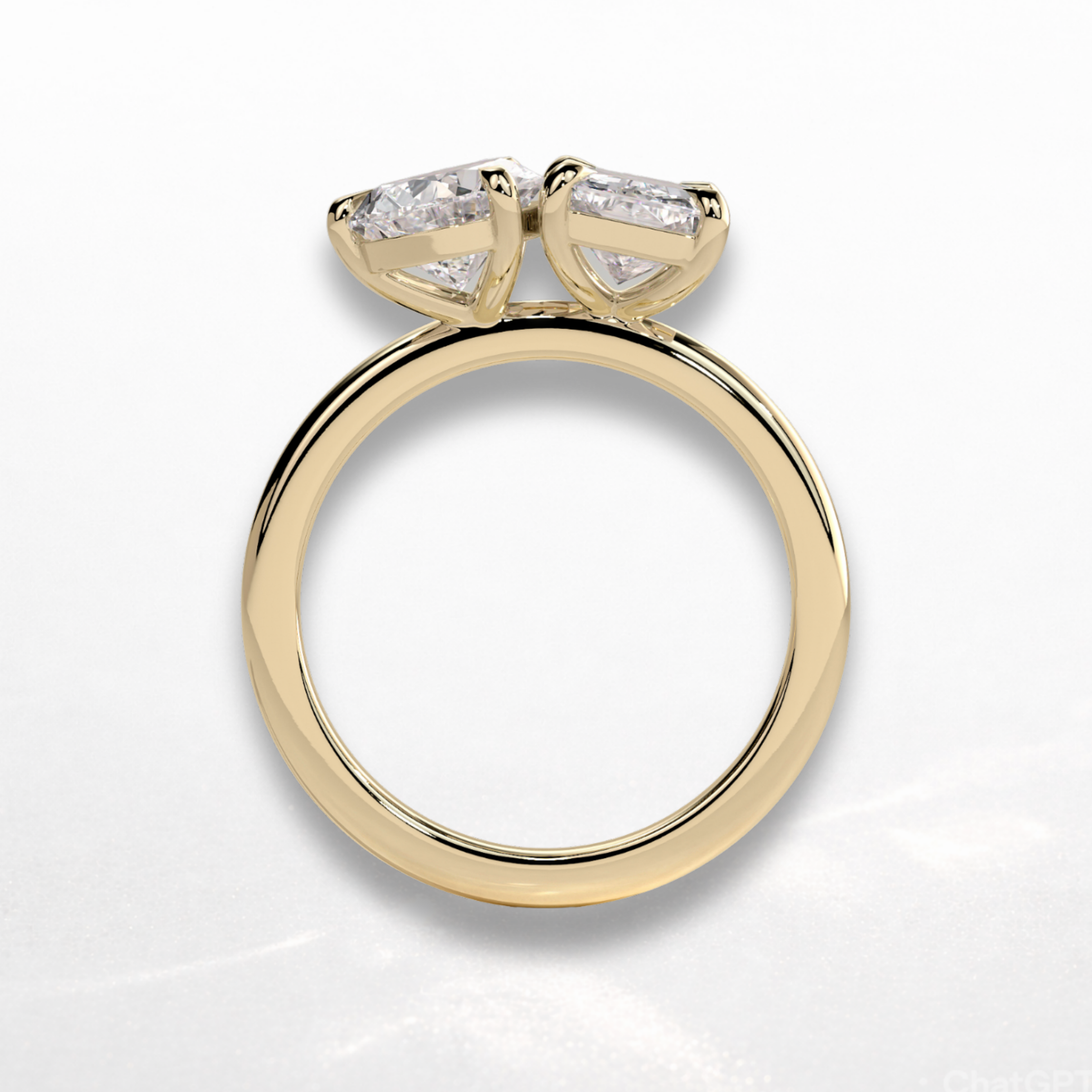 Pear Radiant Toi et Moi Ring