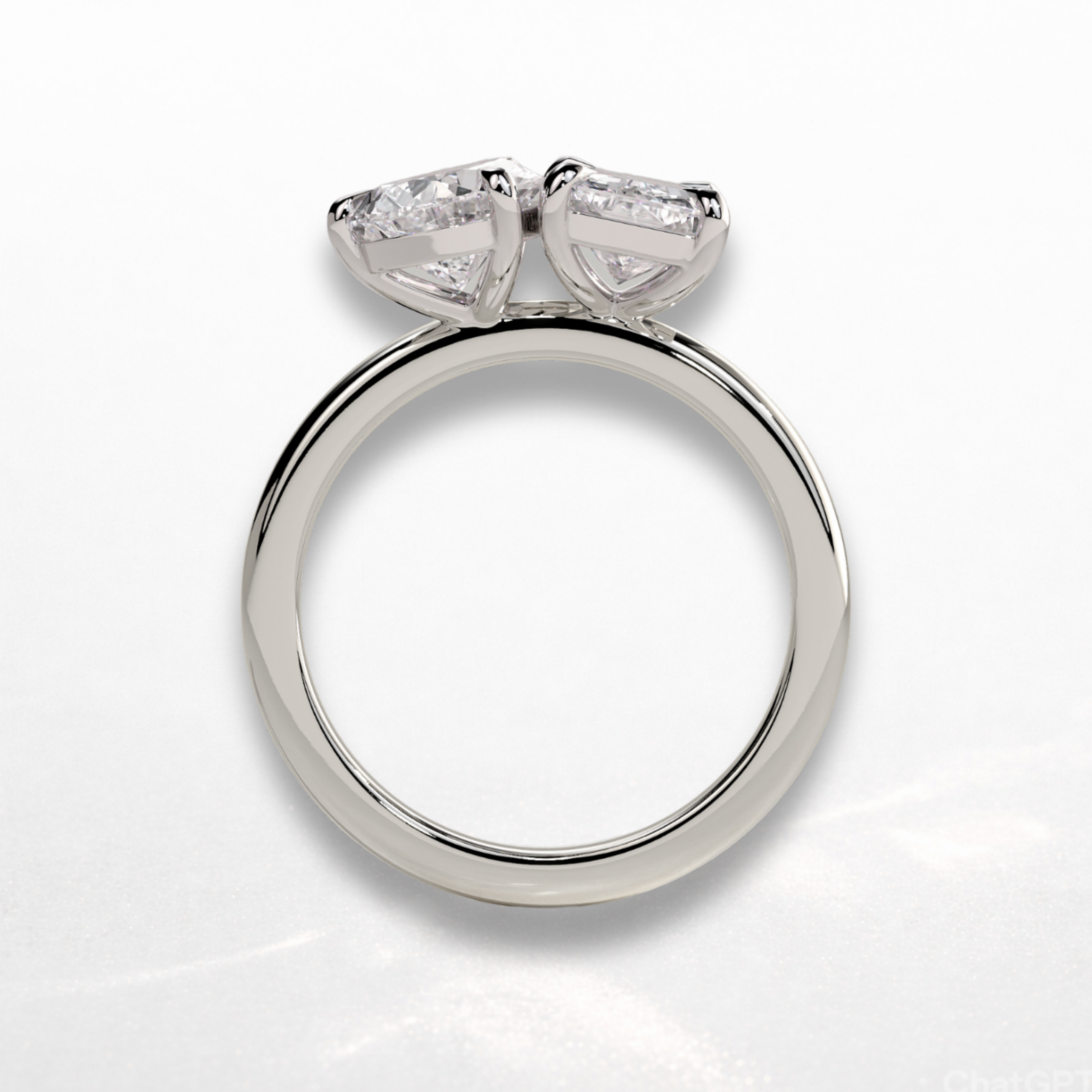 Pear Radiant Toi et Moi Ring