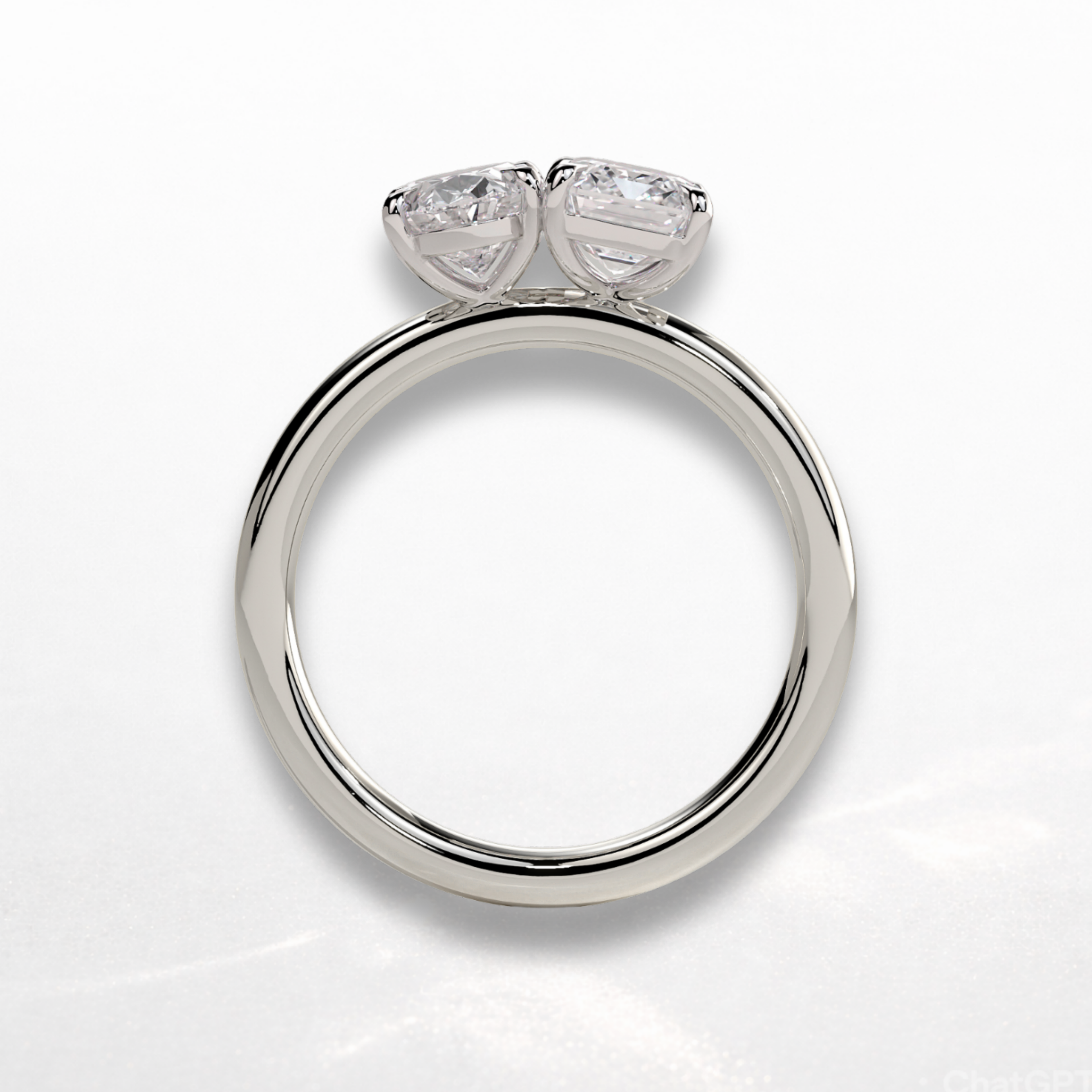 Oval Emerald Toi et Moi Ring