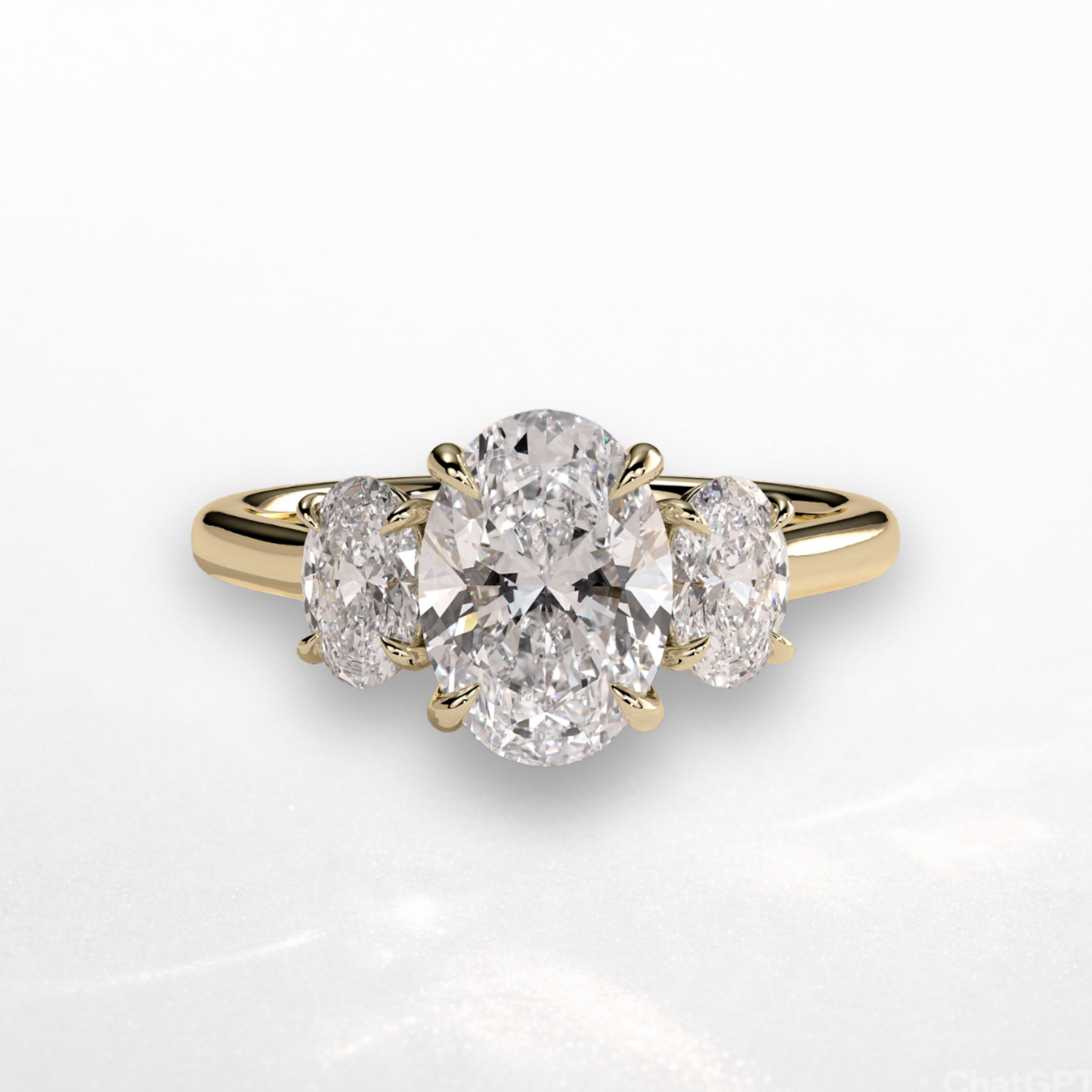 Oval Three Stone Ring