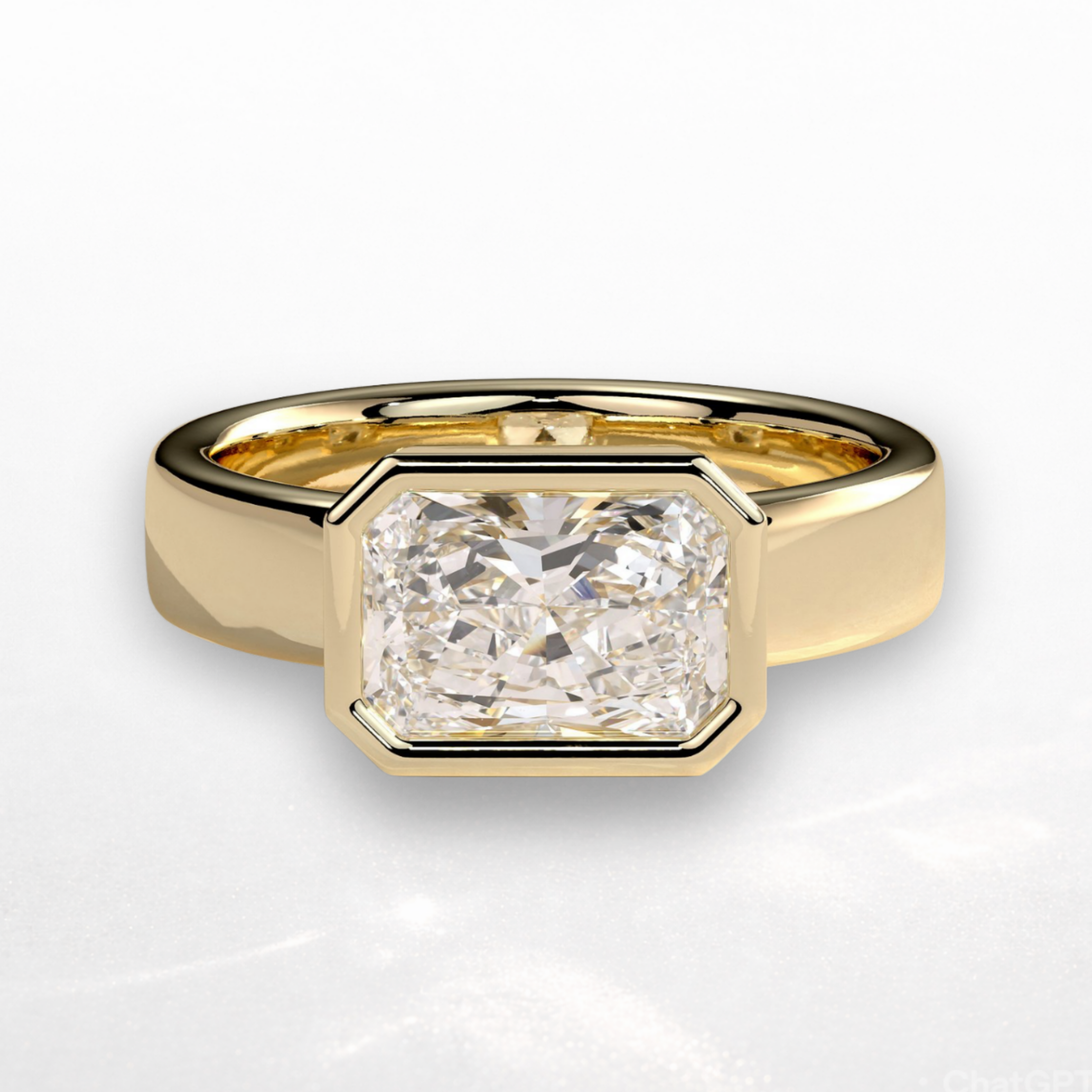 Radiant East West Bezel Statement Ring