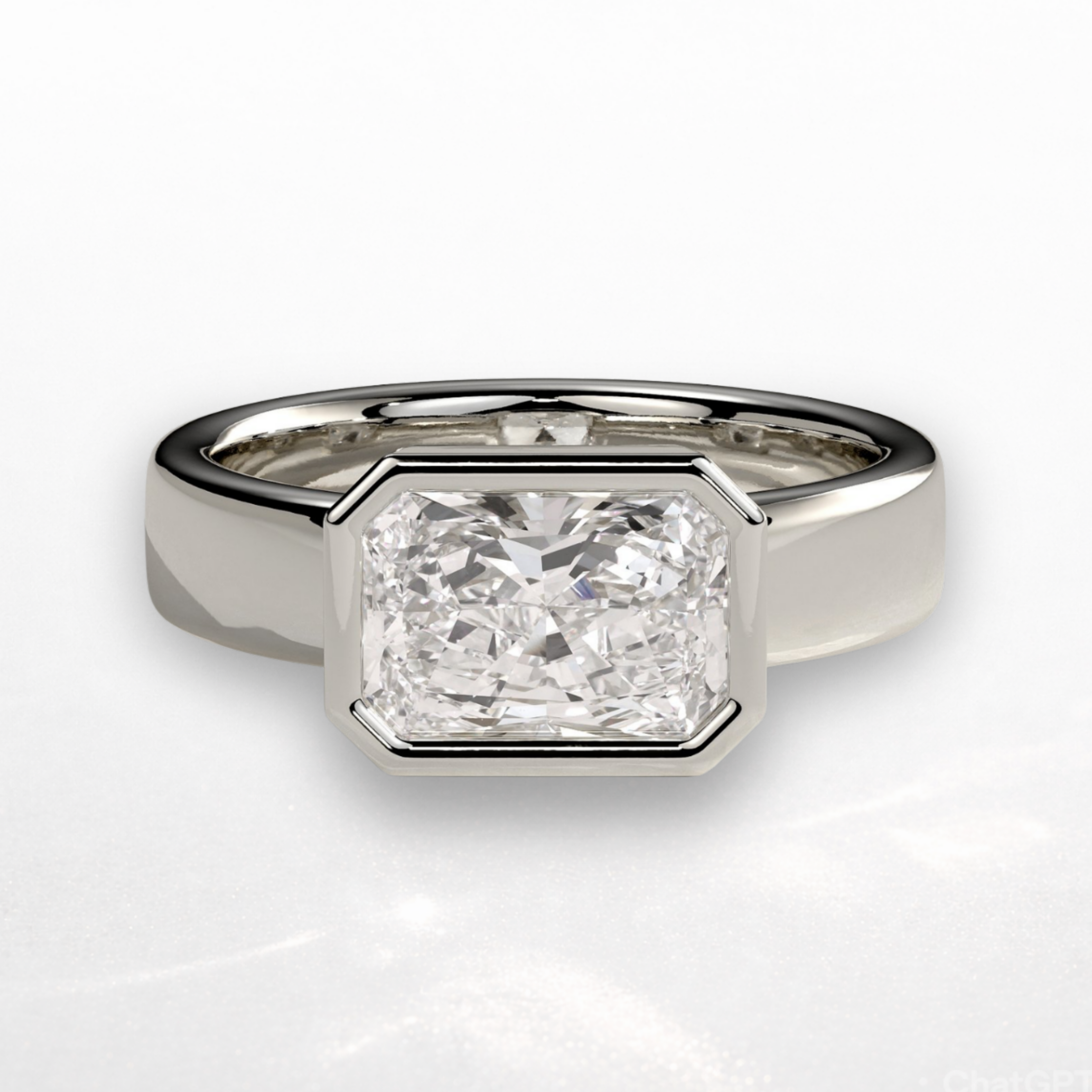 Radiant East West Bezel Statement Ring