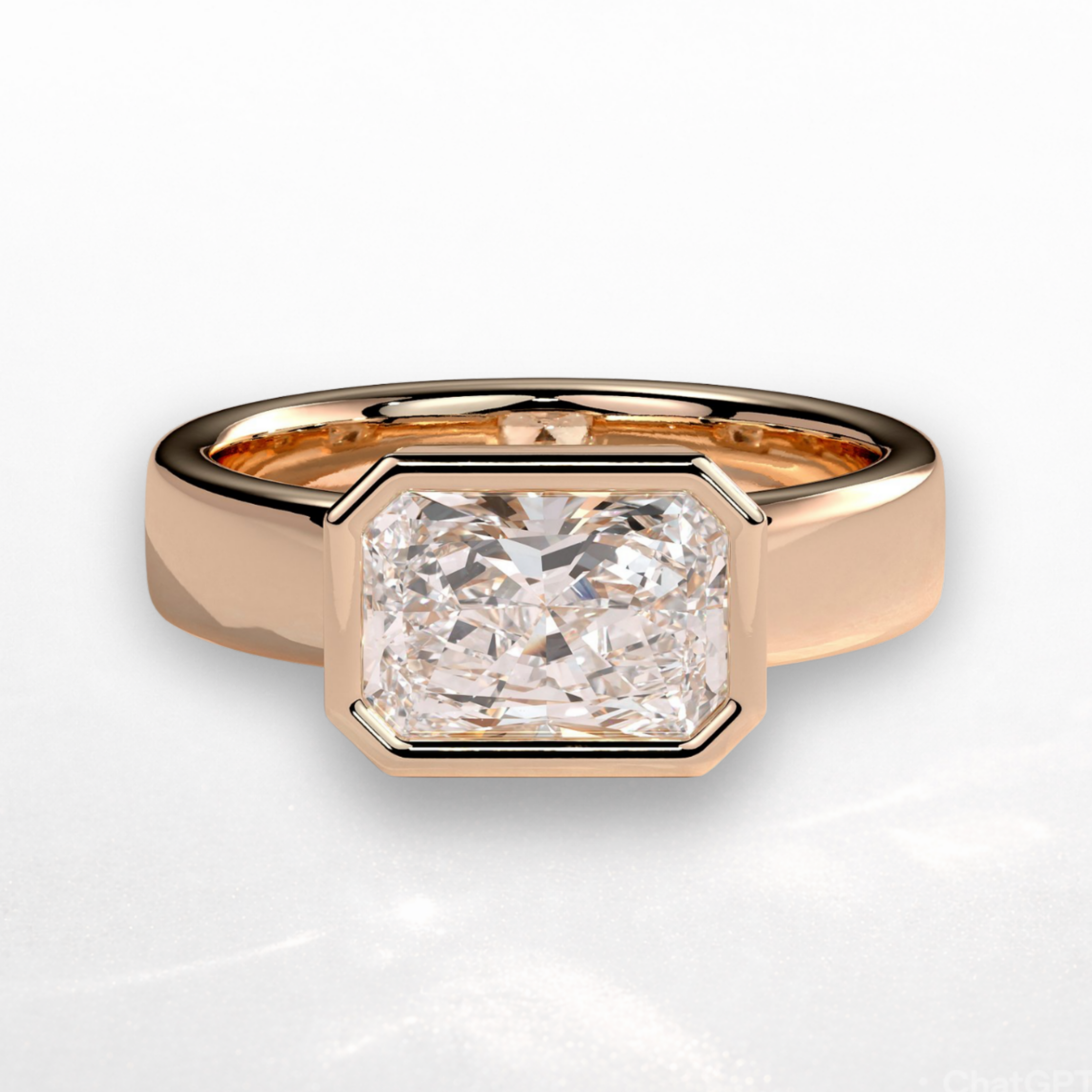 Radiant East West Bezel Statement Ring