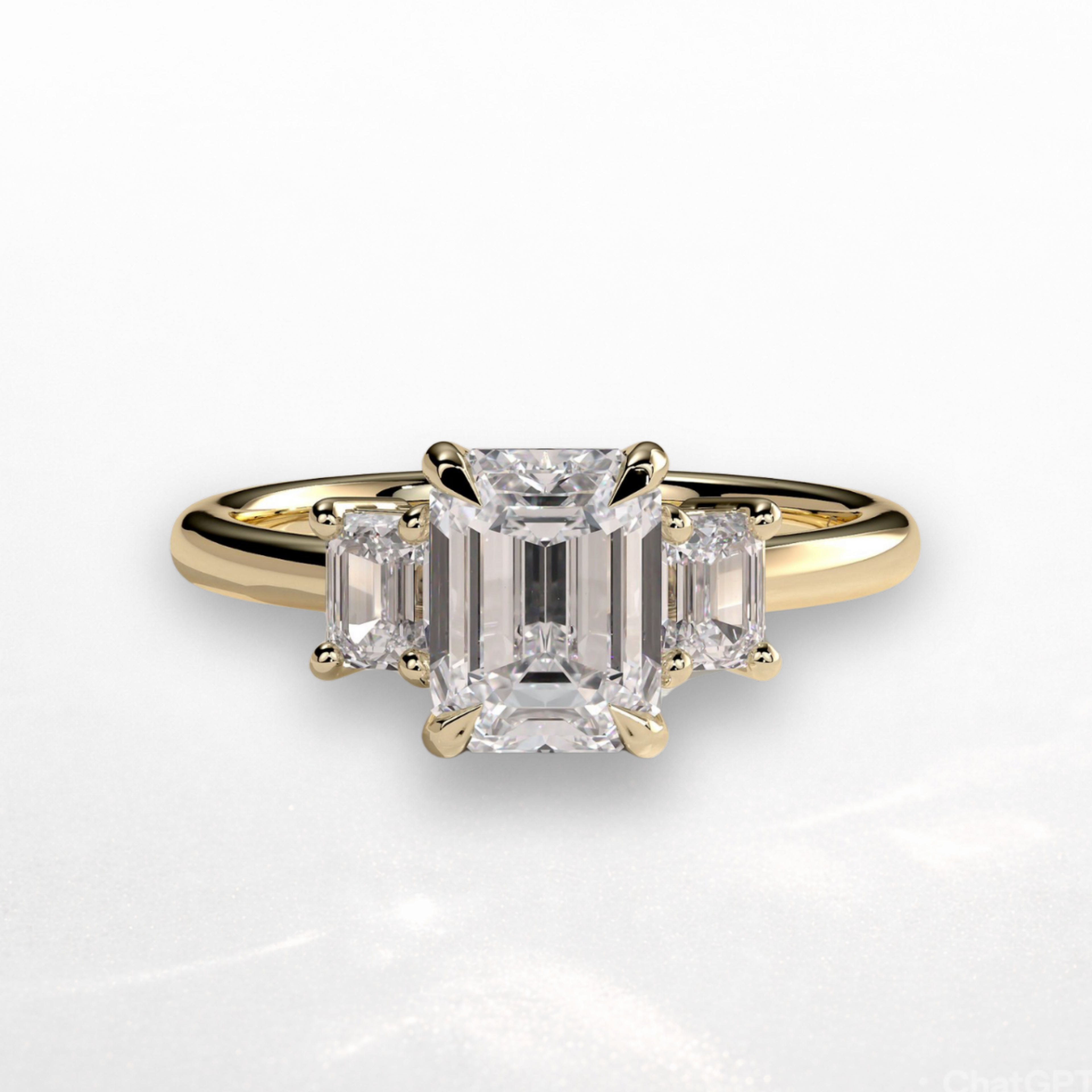 Emerald Three Stone Ring