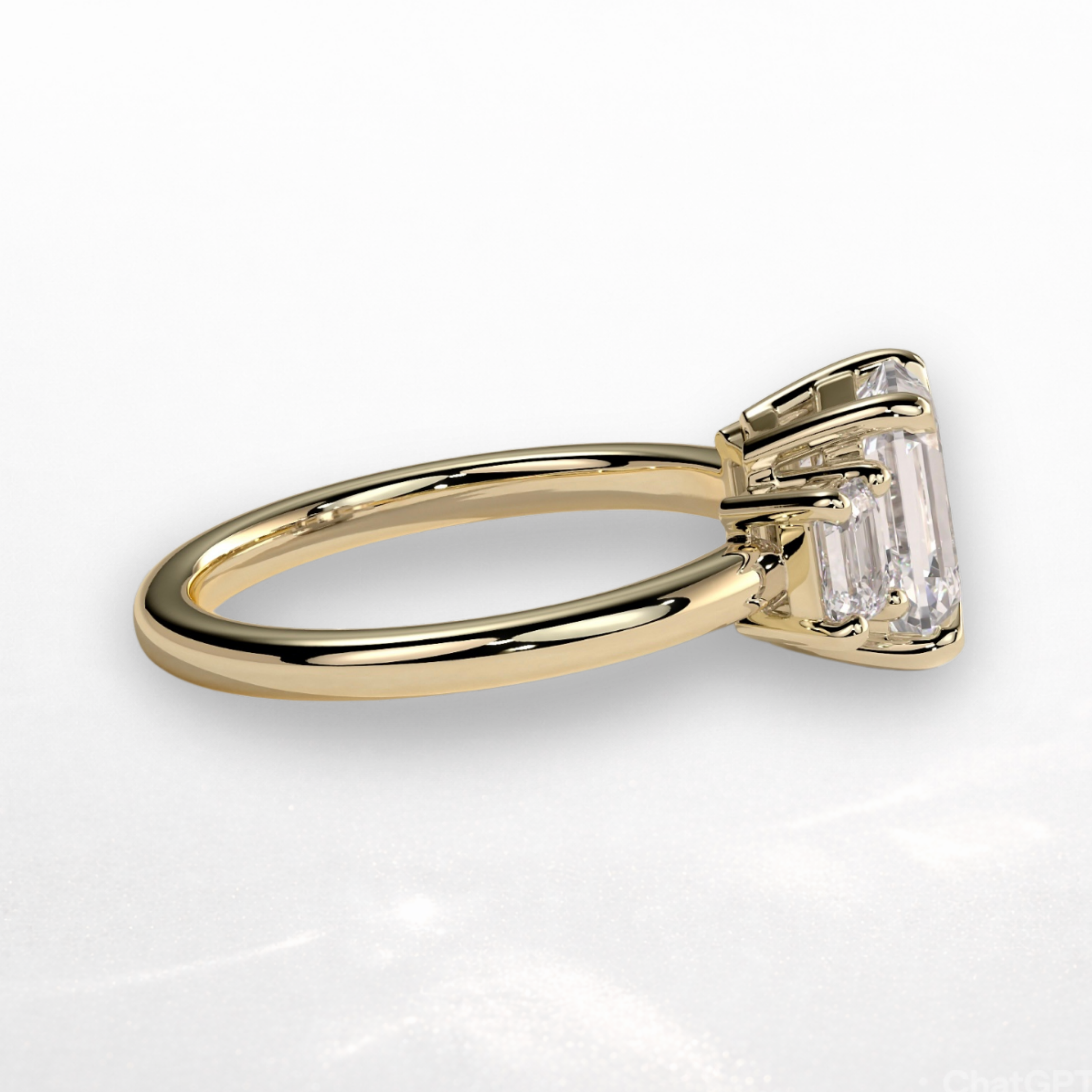 Emerald Three Stone Ring