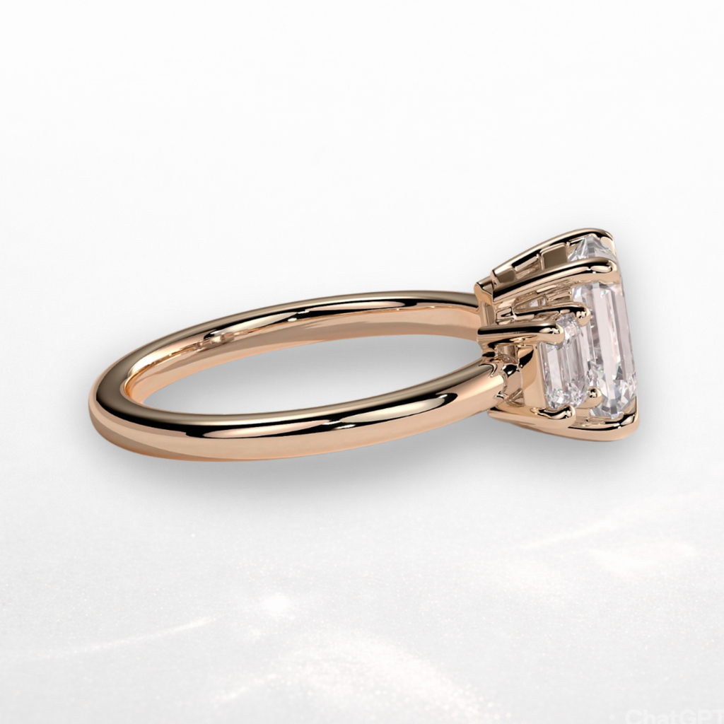 Emerald Three Stone Ring