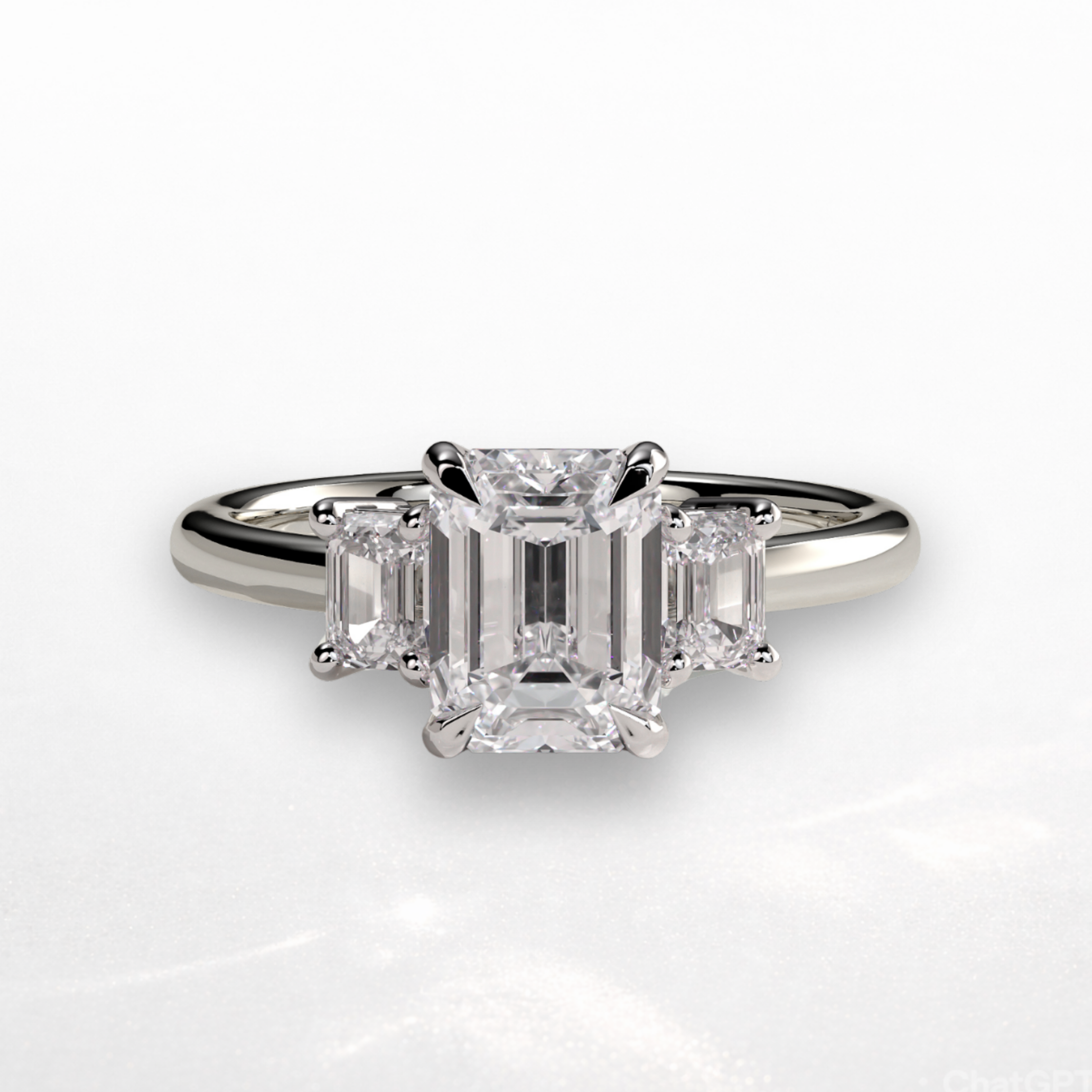 Emerald Three Stone Ring