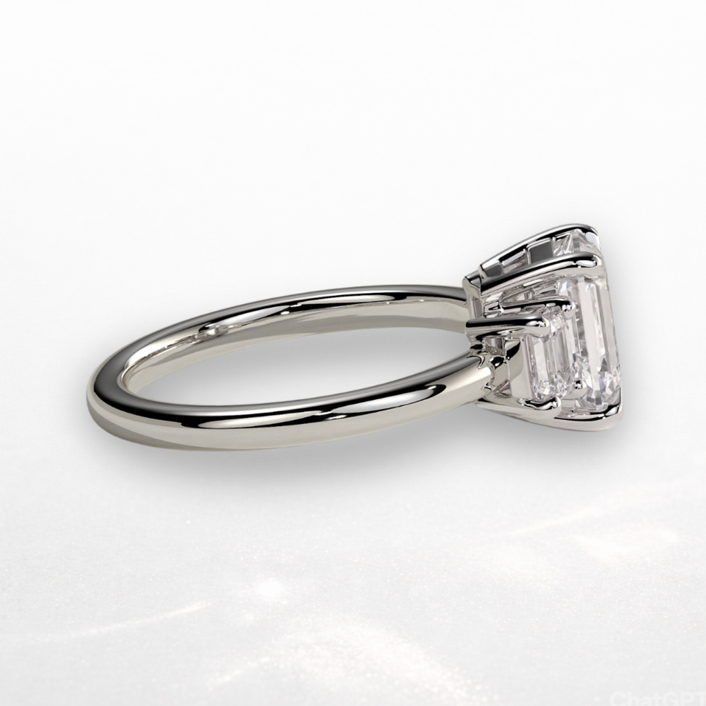 Emerald Three Stone Ring